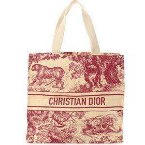 Dior Red and Cream Tote Bag